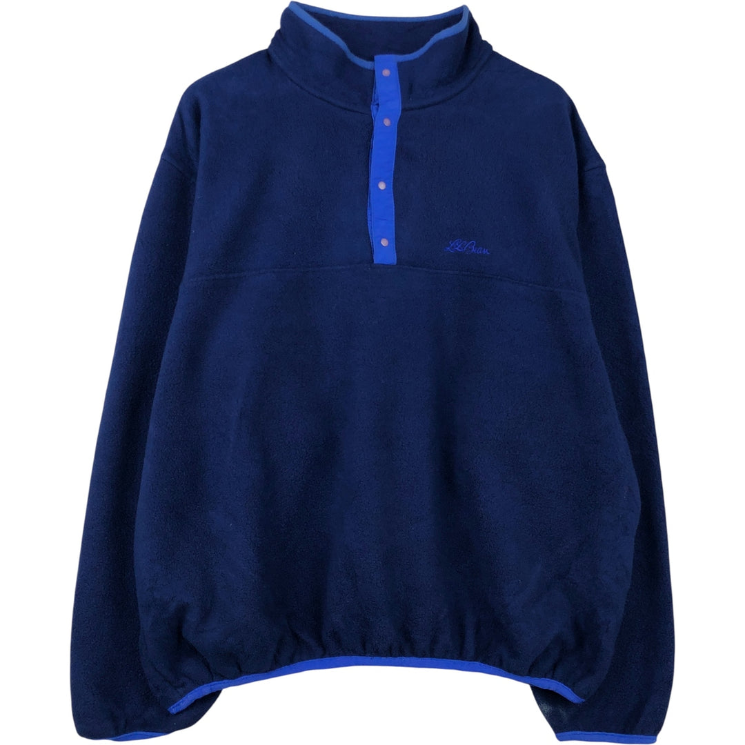 90'S LLBean Half-Snap Fleece Pullover, Men's XL, Vintage unclear navy blue type Vintage Second Hand