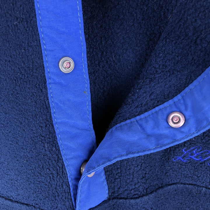 90'S LLBean Half-Snap Fleece Pullover, Men's XL, Vintage unclear navy blue type Vintage Second Hand
