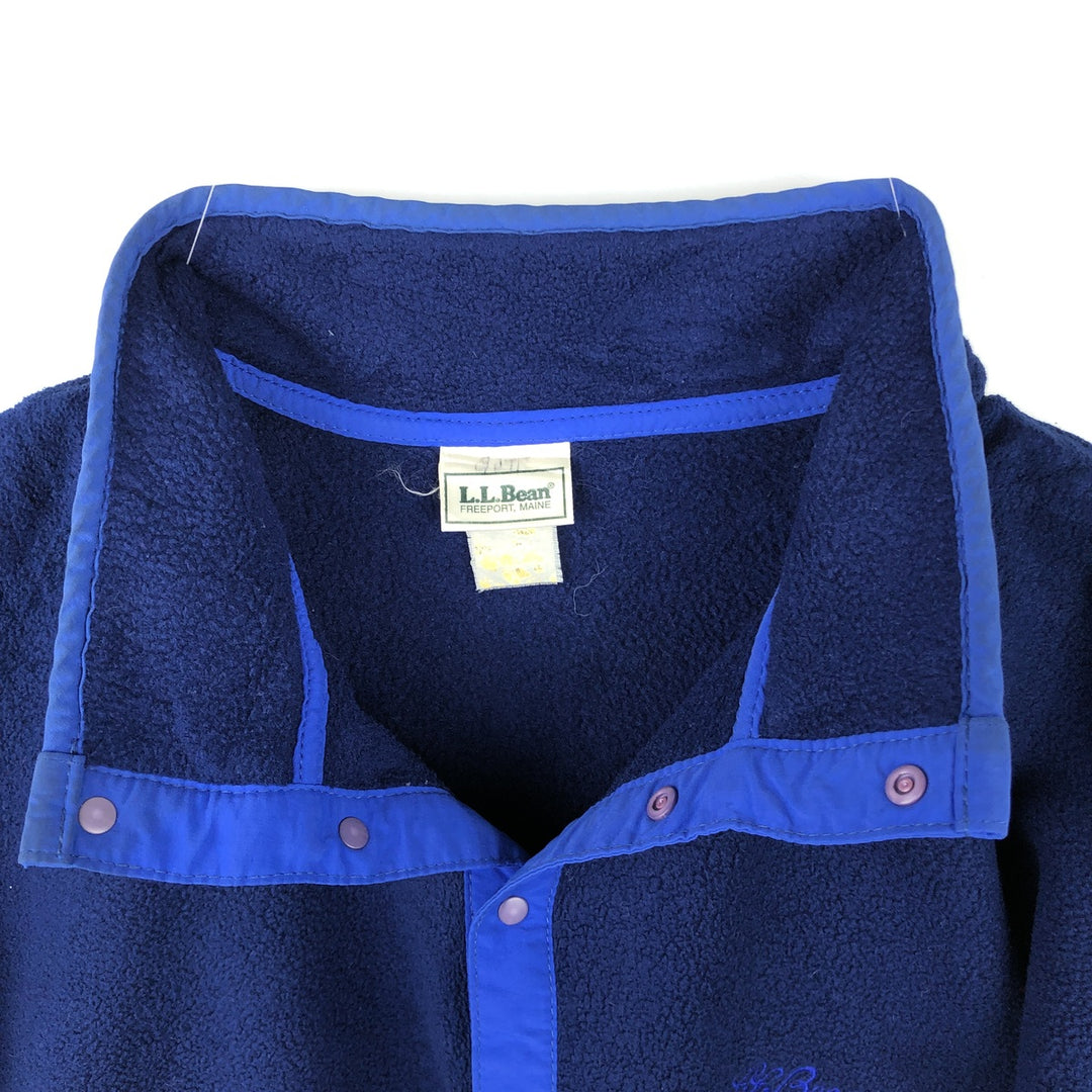 90'S LLBean Half-Snap Fleece Pullover, Men's XL, Vintage unclear navy blue type Vintage Second Hand