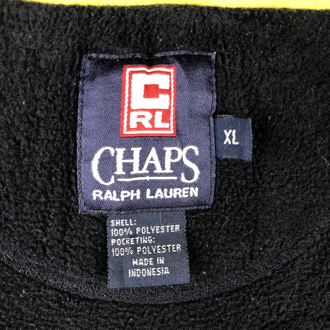 Ralph Lauren CHAPS fleece jacket, men's size XL polyester navy blue type Vintage Second Hand