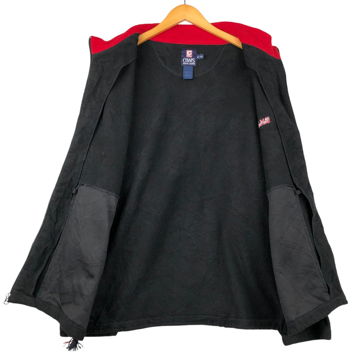 Ralph Lauren CHAPS fleece jacket, men's size XL polyester black type Vintage Second Hand