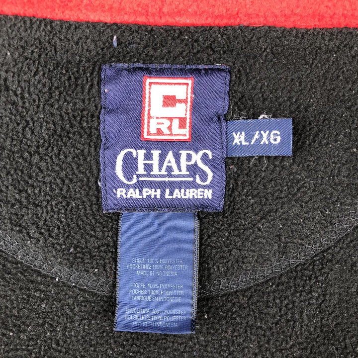 Ralph Lauren CHAPS fleece jacket, men's size XL polyester black type Vintage Second Hand