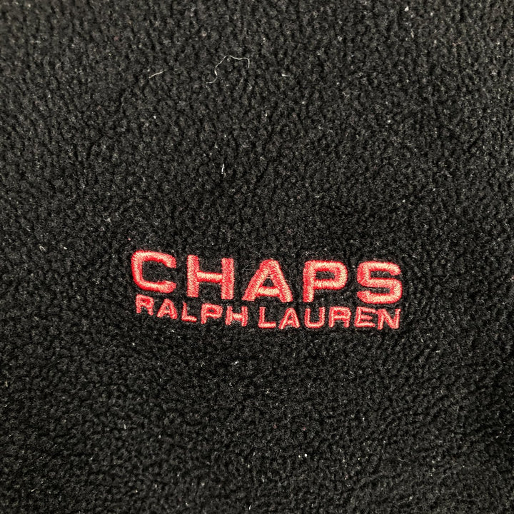 Ralph Lauren CHAPS fleece jacket, men's size XL polyester black type Vintage Second Hand