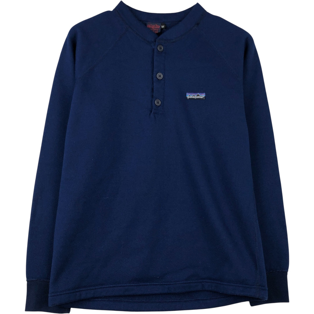 Vintage 80s-90'S Patagonia Capilene Henley Fleece Pullover, Made in USA, Men's Medium polyester navy blue type Vintage Second Hand
