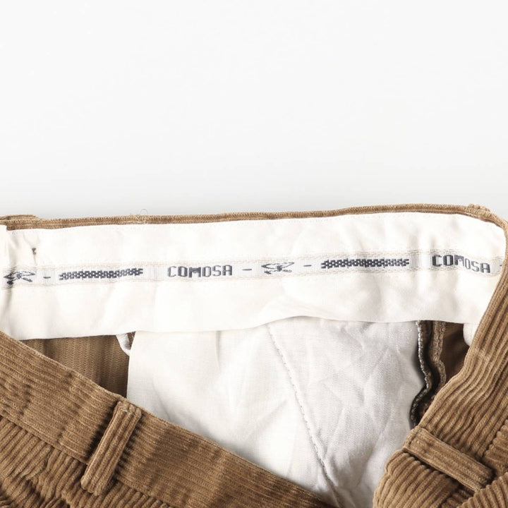 COMOSA One-Pleat Corduroy Pants, Men's Size W34 (approx.) cotton beige type brown Vintage Second Hand