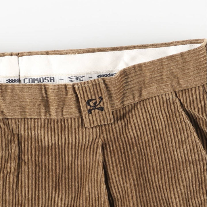 COMOSA One-Pleat Corduroy Pants, Men's Size W34 (approx.) cotton beige type brown Vintage Second Hand
