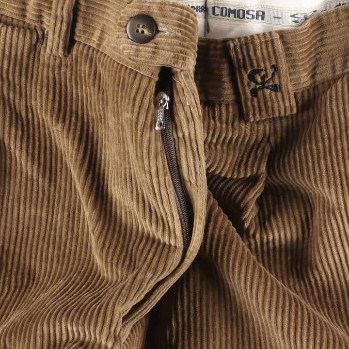 COMOSA One-Pleat Corduroy Pants, Men's Size W34 (approx.) cotton beige type brown Vintage Second Hand