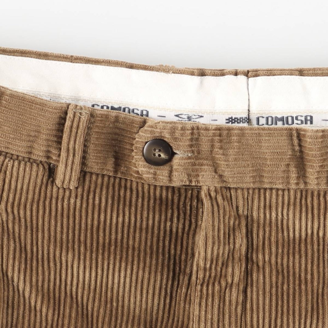 COMOSA One-Pleat Corduroy Pants, Men's Size W34 (approx.) cotton beige type brown Vintage Second Hand