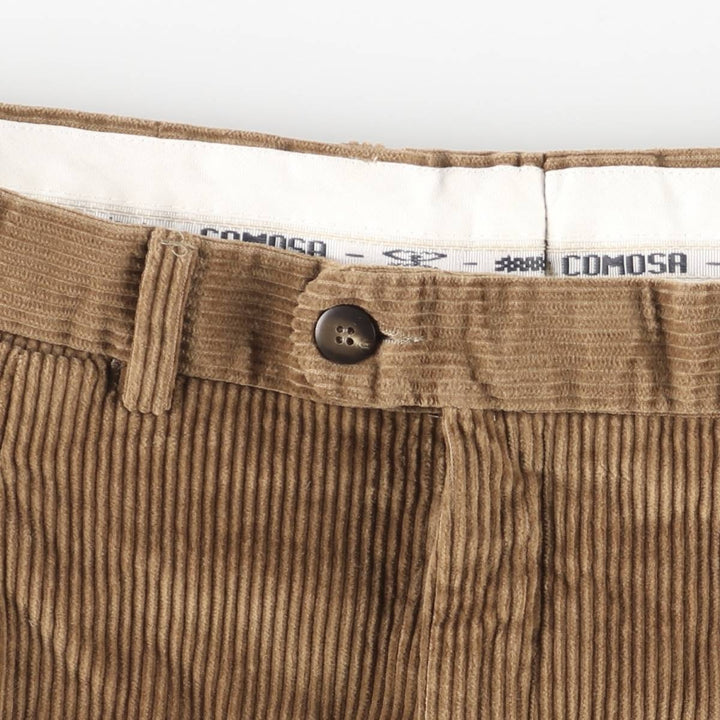 COMOSA One-Pleat Corduroy Pants, Men's Size W34 (approx.) cotton beige type brown Vintage Second Hand