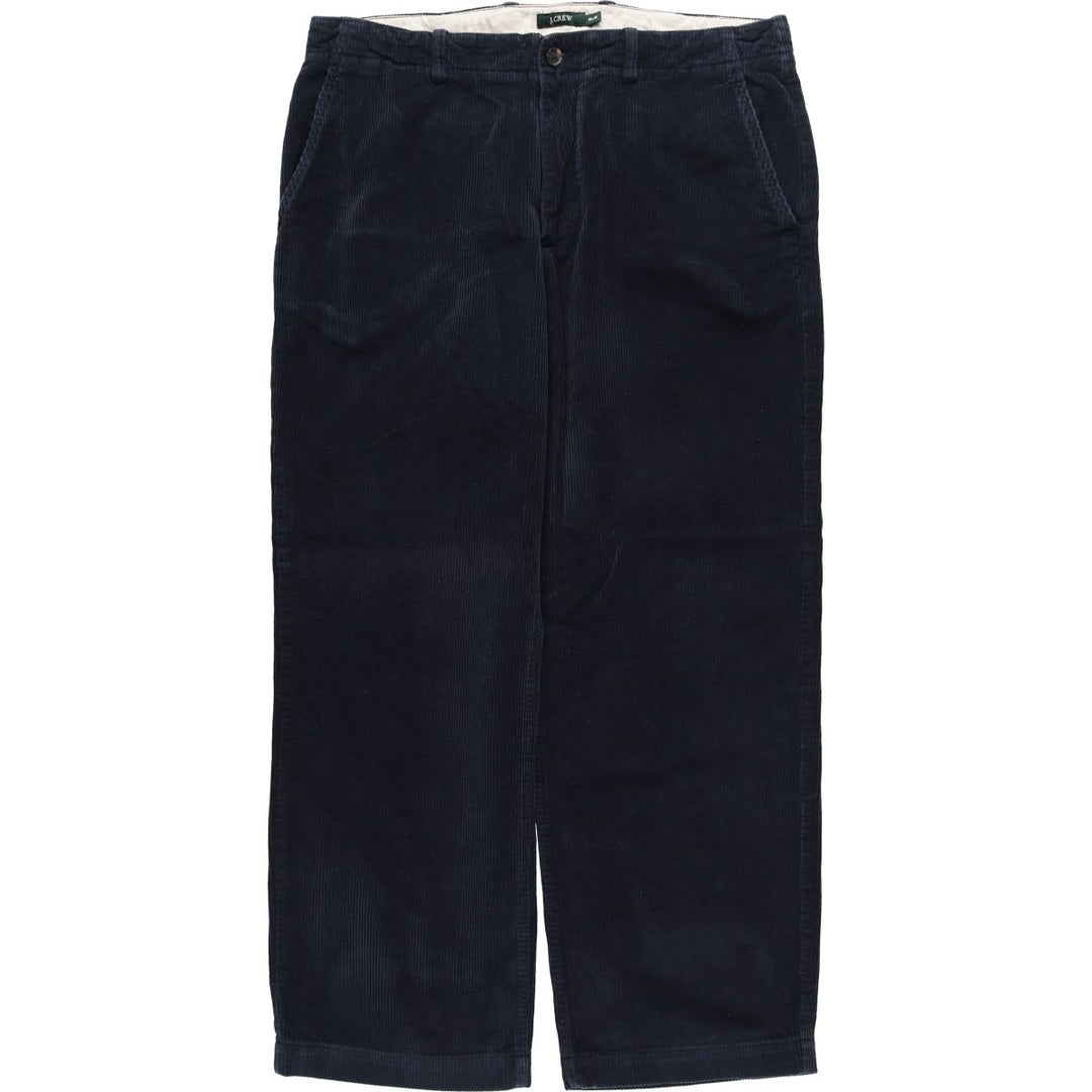 J.Crew Wide Ribbed Corduroy Pants, Men's, Size 37 cotton navy blue type Vintage Second Hand