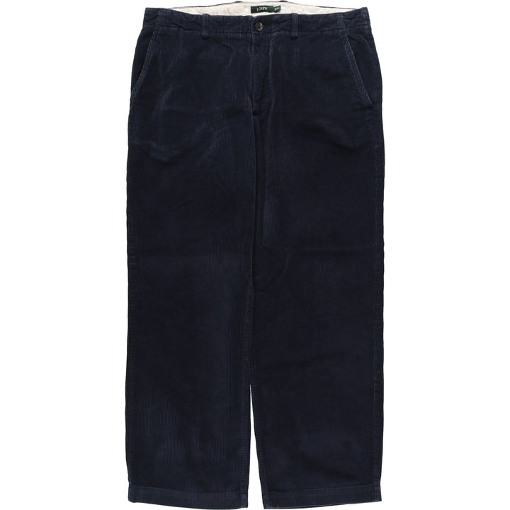 J.Crew Wide Ribbed Corduroy Pants, Men's, Size 37 cotton navy blue type Vintage Second Hand