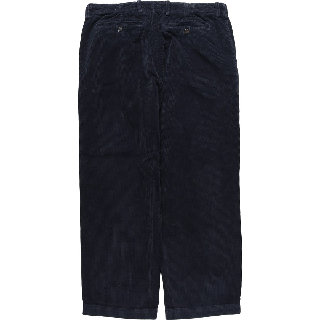 J.Crew Wide Ribbed Corduroy Pants, Men's, Size 37 cotton navy blue type Vintage Second Hand