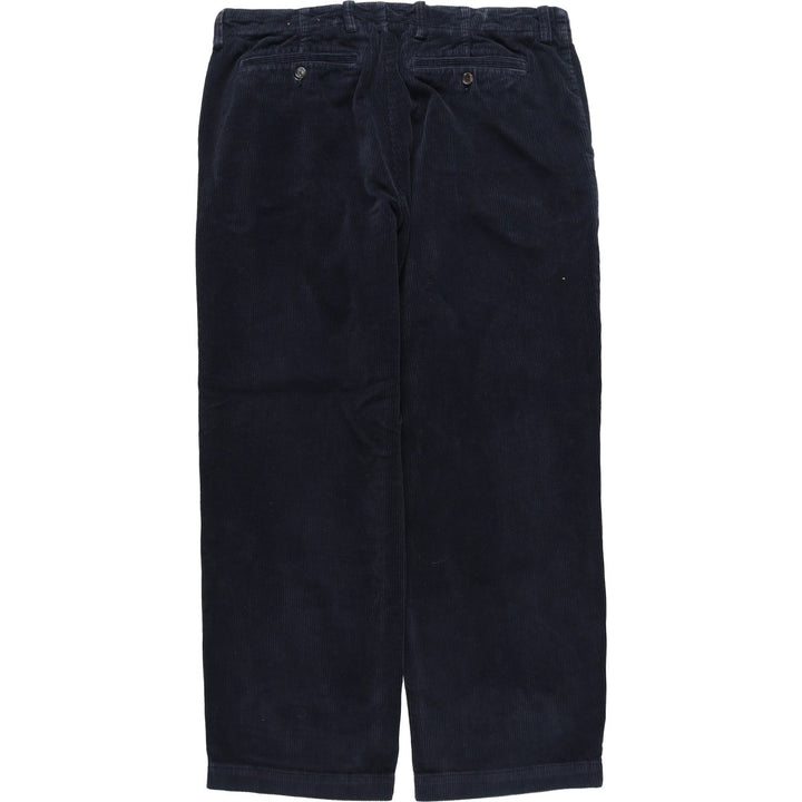 J.Crew Wide Ribbed Corduroy Pants, Men's, Size 37 cotton navy blue type Vintage Second Hand