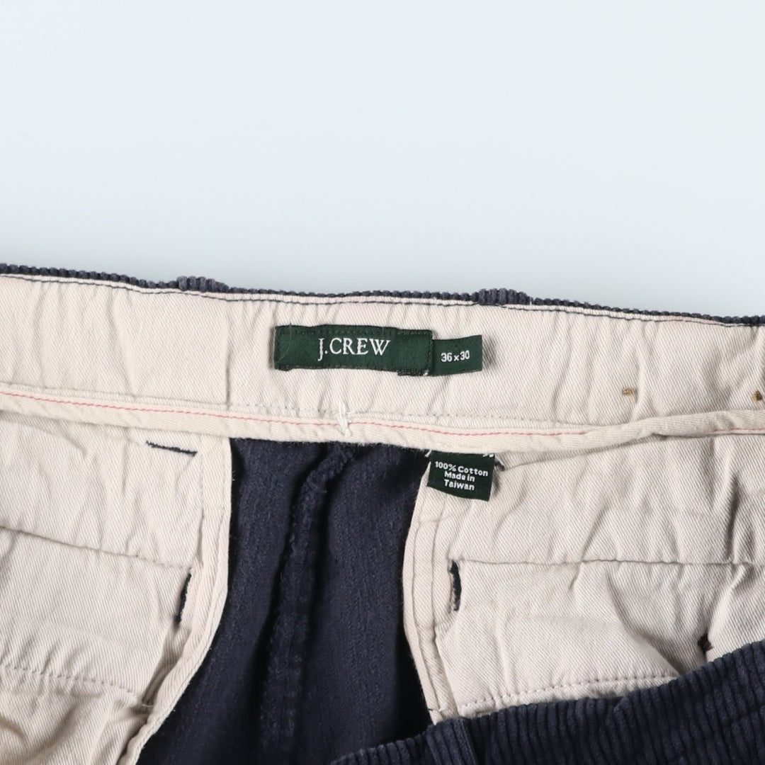 J.Crew Wide Ribbed Corduroy Pants, Men's, Size 37 cotton navy blue type Vintage Second Hand