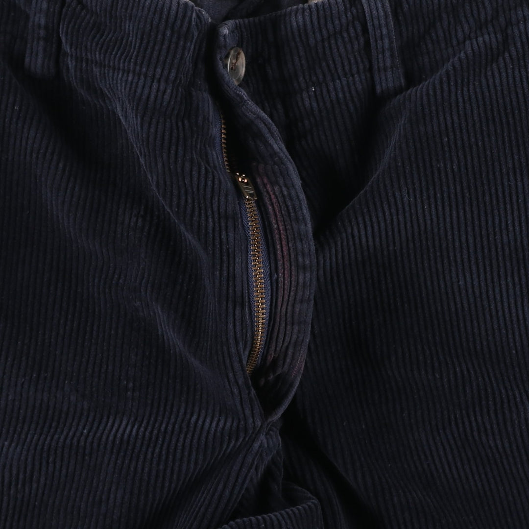 J.Crew Wide Ribbed Corduroy Pants, Men's, Size 37 cotton navy blue type Vintage Second Hand