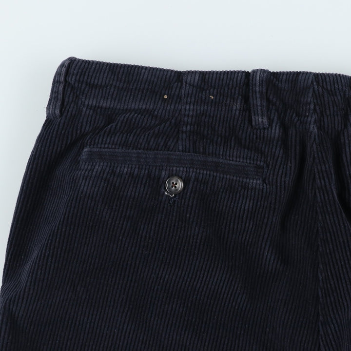 J.Crew Wide Ribbed Corduroy Pants, Men's, Size 37 cotton navy blue type Vintage Second Hand