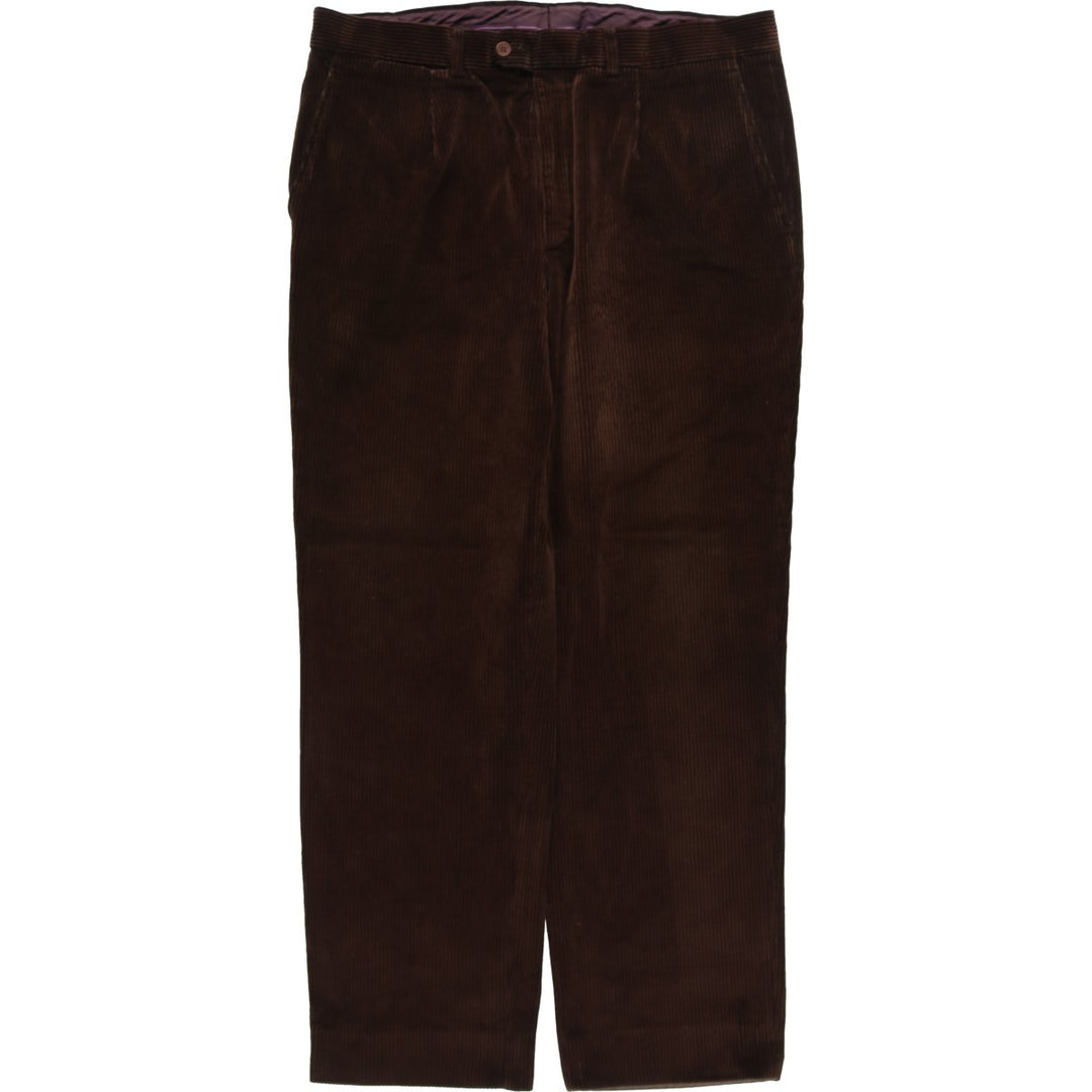 Emidio Tucci One-Tuck Corduroy Pants, Men's, Size W37 cotton brown type Vintage Second Hand