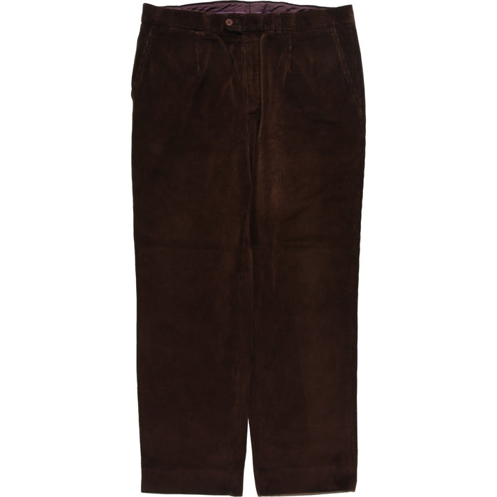 Emidio Tucci One-Tuck Corduroy Pants, Men's, Size W37 cotton brown type Vintage Second Hand