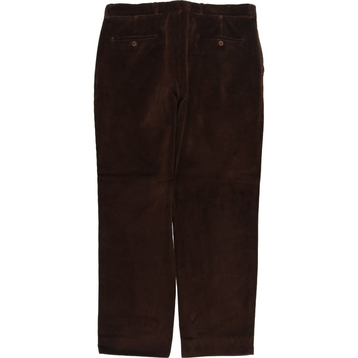 Emidio Tucci One-Tuck Corduroy Pants, Men's, Size W37 cotton brown type Vintage Second Hand