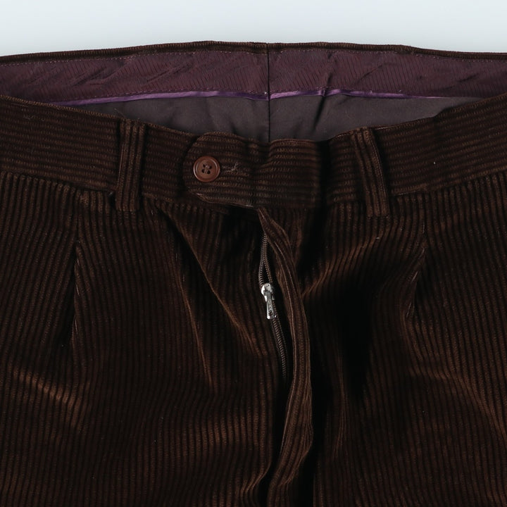Emidio Tucci One-Tuck Corduroy Pants, Men's, Size W37 cotton brown type Vintage Second Hand