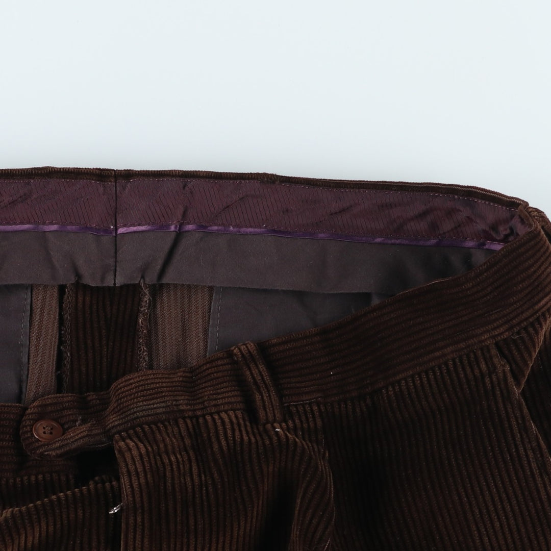 Emidio Tucci One-Tuck Corduroy Pants, Men's, Size W37 cotton brown type Vintage Second Hand