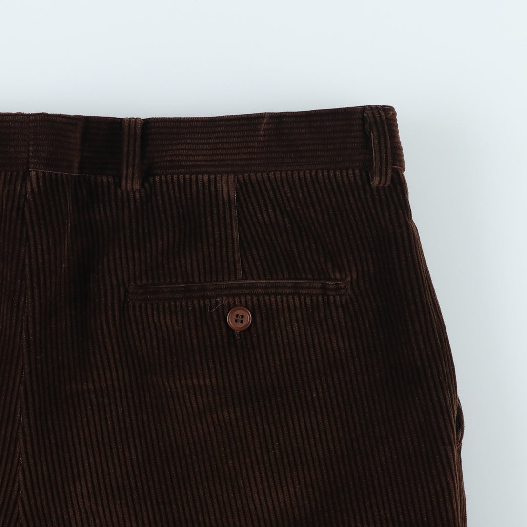 Emidio Tucci One-Tuck Corduroy Pants, Men's, Size W37 cotton brown type Vintage Second Hand