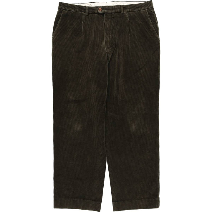 Dustin Two-pleat Corduroy Pants, Men's, Size W37 cotton Green type dark green Vintage Second Hand
