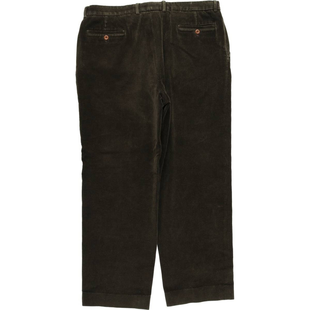 Dustin Two-pleat Corduroy Pants, Men's, Size W37 cotton Green type dark green Vintage Second Hand