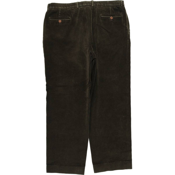 Dustin Two-pleat Corduroy Pants, Men's, Size W37 cotton Green type dark green Vintage Second Hand