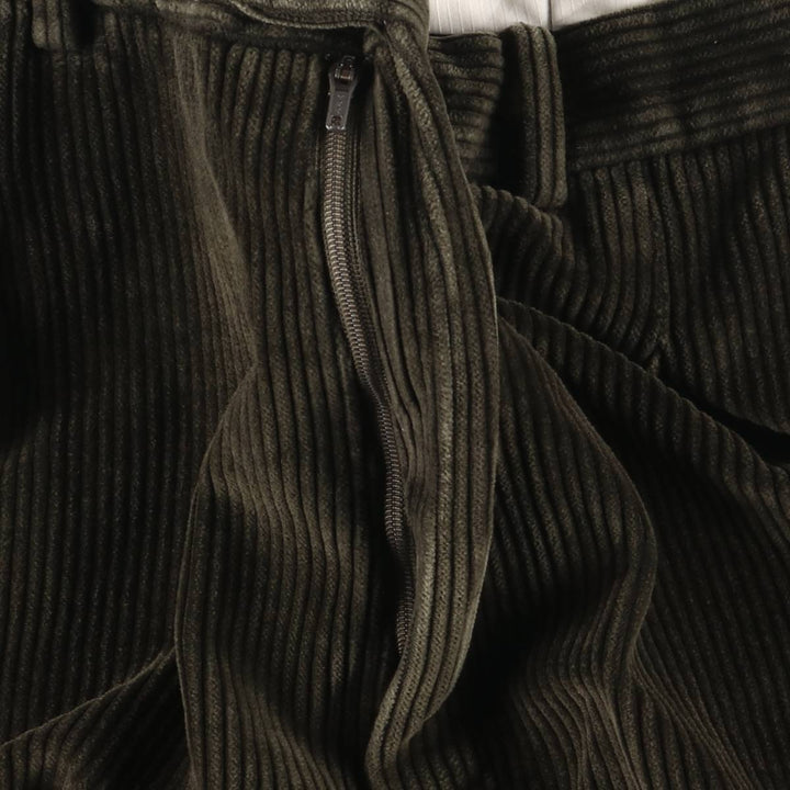 Dustin Two-pleat Corduroy Pants, Men's, Size W37 cotton Green type dark green Vintage Second Hand