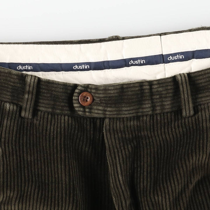 Dustin Two-pleat Corduroy Pants, Men's, Size W37 cotton Green type dark green Vintage Second Hand