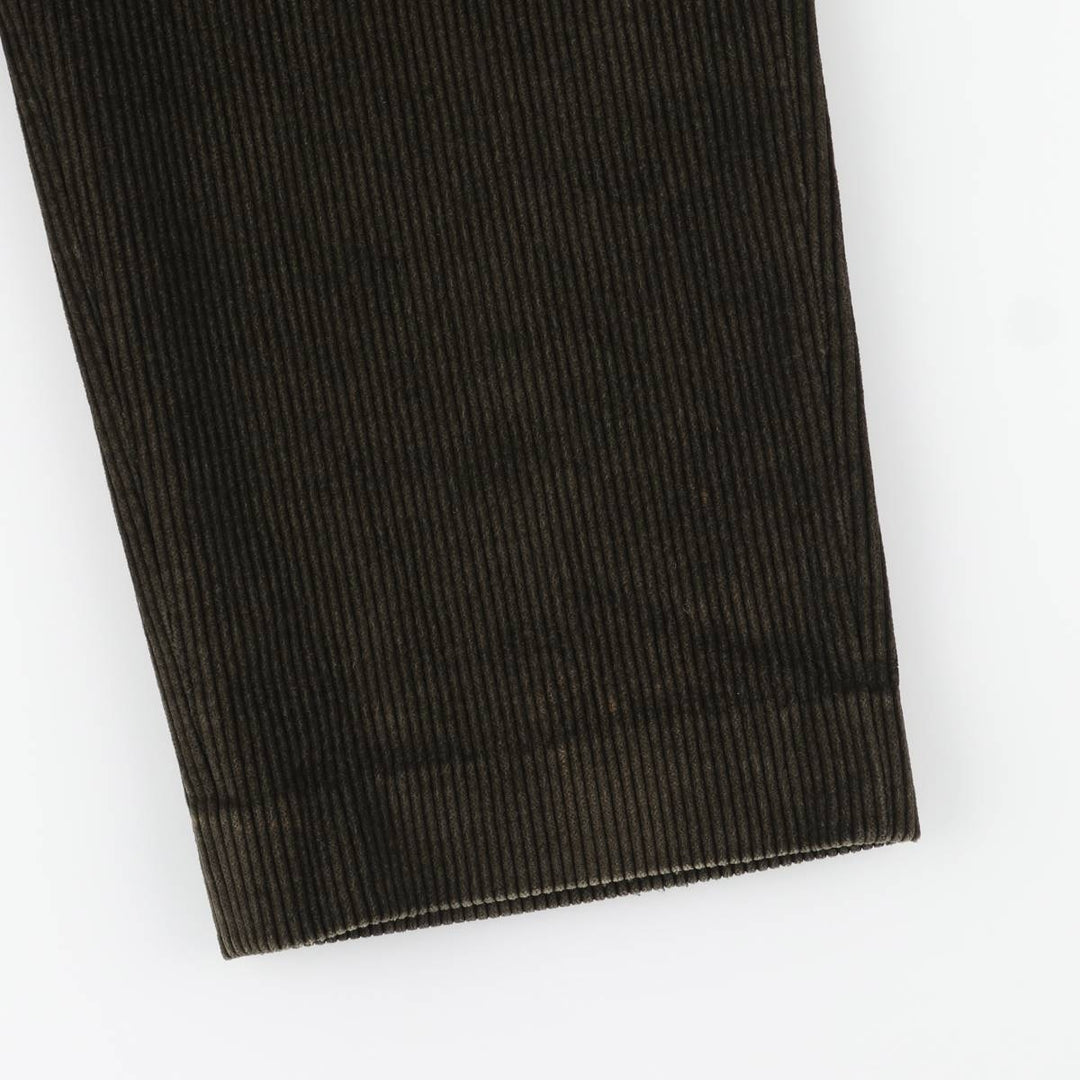 Dustin Two-pleat Corduroy Pants, Men's, Size W37 cotton Green type dark green Vintage Second Hand