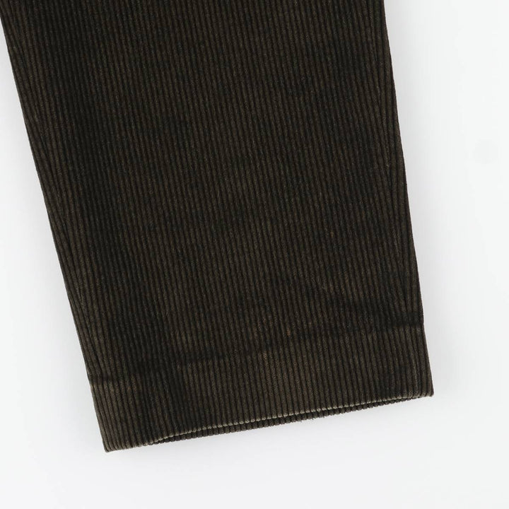 Dustin Two-pleat Corduroy Pants, Men's, Size W37 cotton Green type dark green Vintage Second Hand