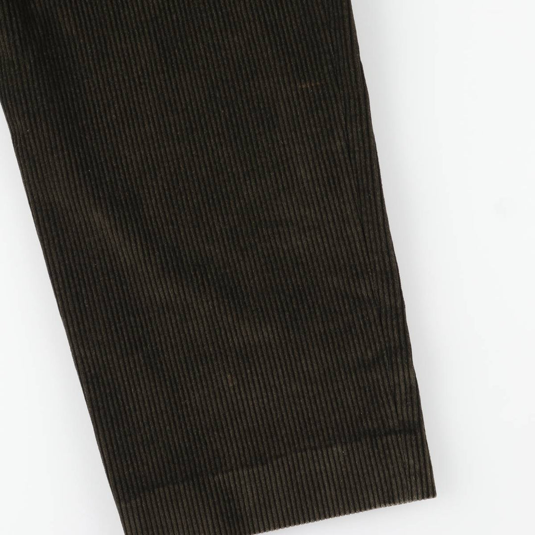 Dustin Two-pleat Corduroy Pants, Men's, Size W37 cotton Green type dark green Vintage Second Hand