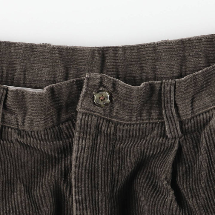 CLUB ROOM Two-pleat Corduroy Pants for Men, Size W34 cotton dark chocolate Vintage Second Hand