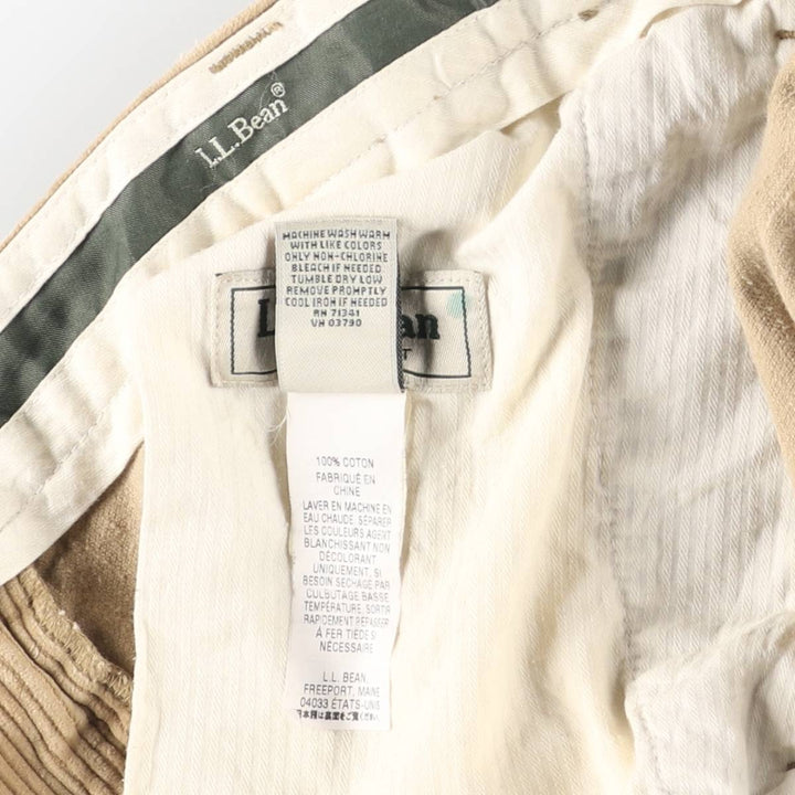 90s-00'S Vintage LLBean Classic Fit Corduroy Pants, Men's, Size W37 cotton Beige type Vintage Second Hand