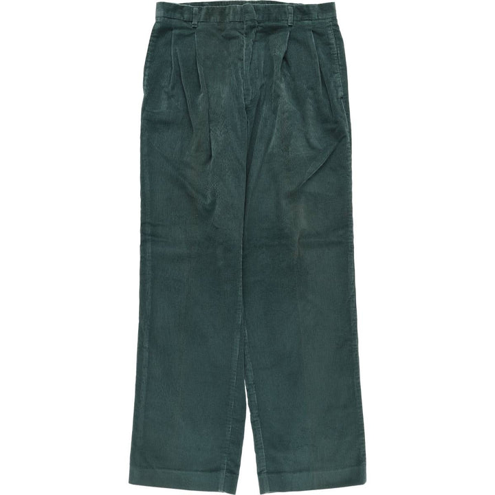 SAWGRASS Two-pleat Corduroy Pants, Men's, Size W32 unclear dark green Vintage Second Hand
