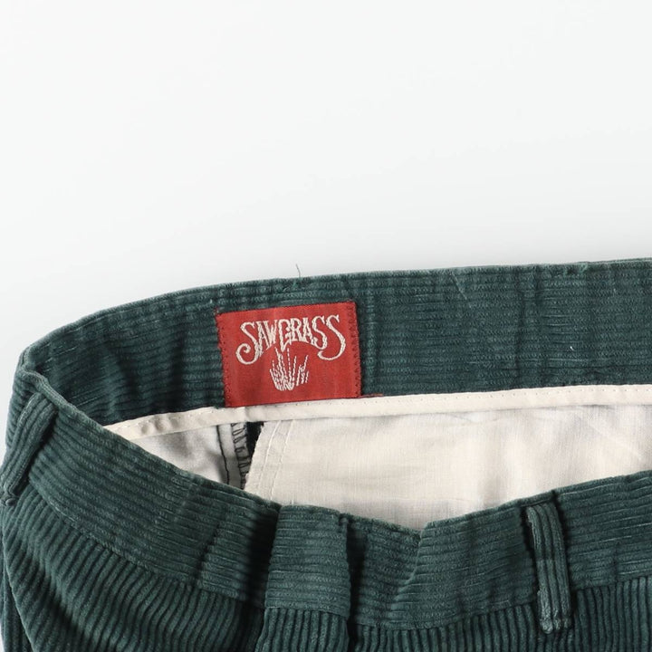 SAWGRASS Two-pleat Corduroy Pants, Men's, Size W32 unclear dark green Vintage Second Hand