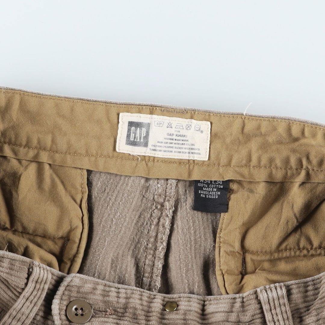 2000'S GAP corduroy pants, men's size W34 cotton Khaki type Vintage Second Hand