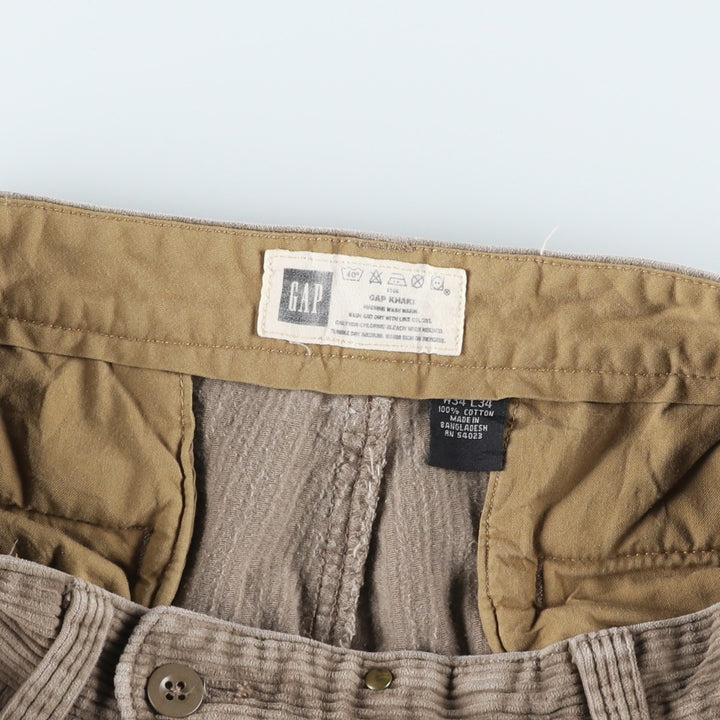 2000'S GAP corduroy pants, men's size W34 cotton Khaki type Vintage Second Hand