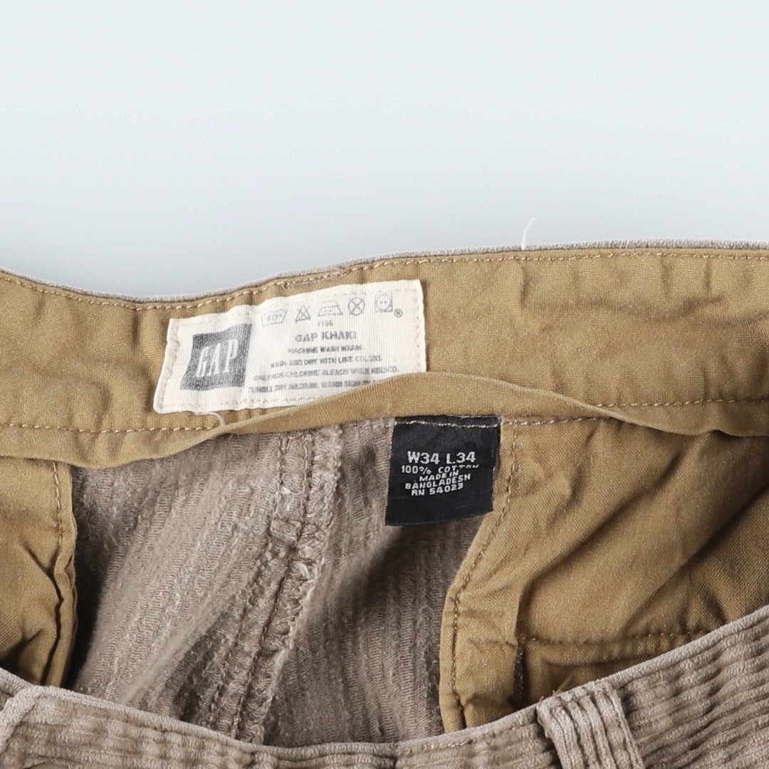 2000'S GAP corduroy pants, men's size W34 cotton Khaki type Vintage Second Hand