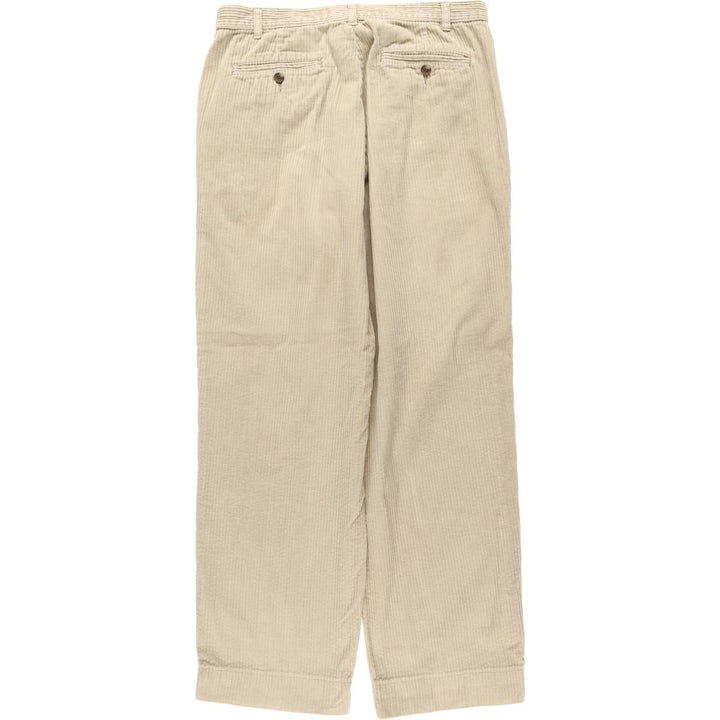 Eddie Bauer wide-ribbed two-pleat corduroy pants, men's size W34 cotton Beige type Vintage Second Hand