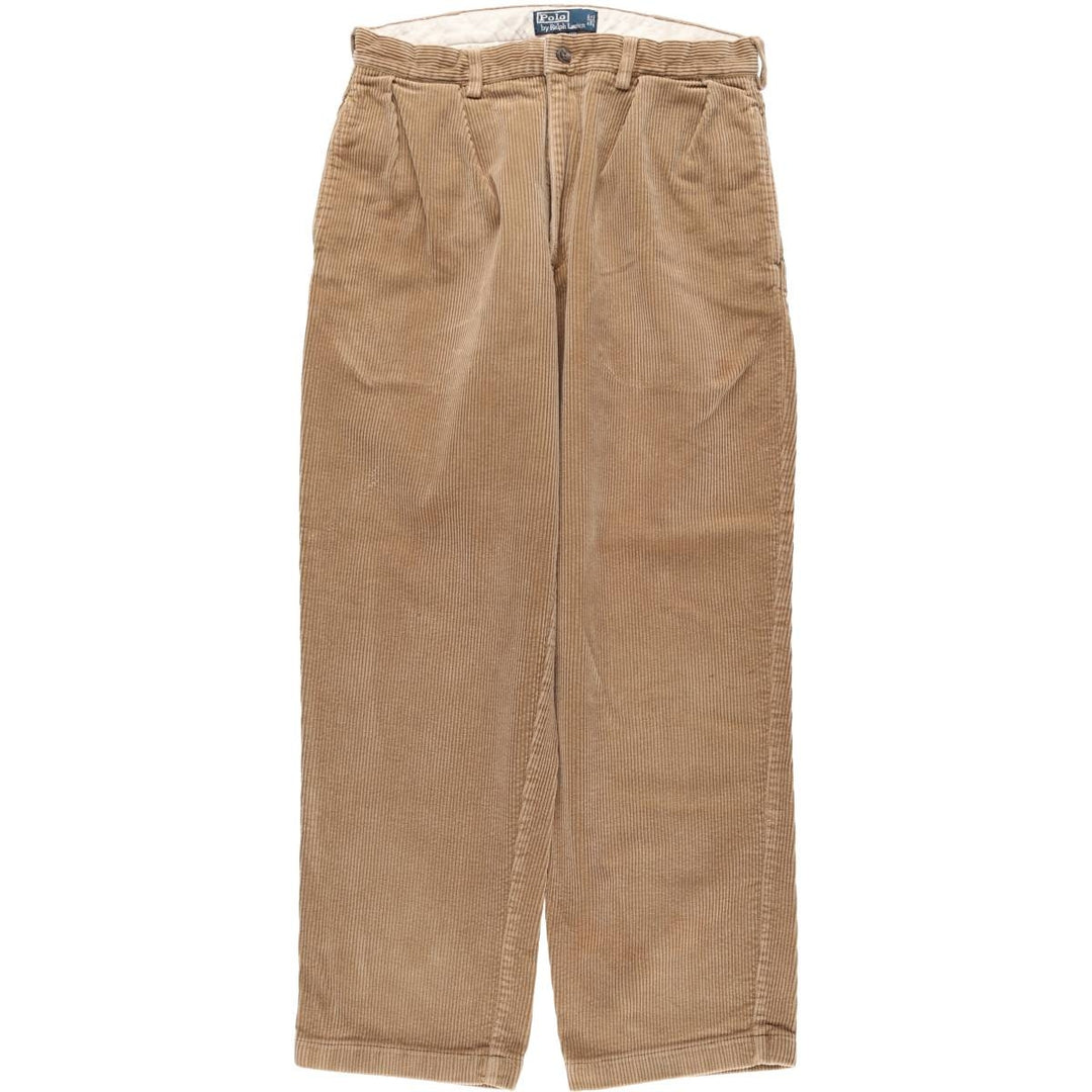 Ralph Lauren POLO by Ralph Lauren ANDREW PANT, two-pleat corduroy pants, men's size W32 cotton Beige type Vintage Second Hand