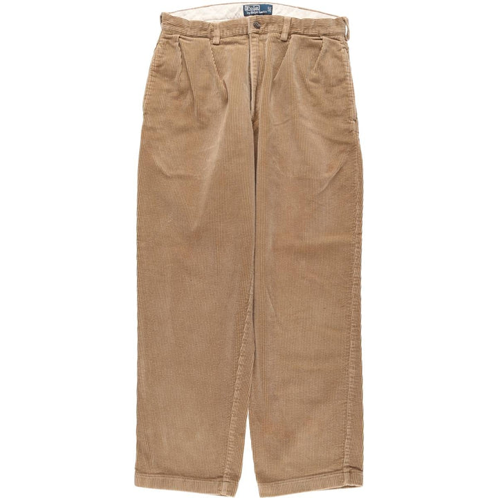 Ralph Lauren POLO by Ralph Lauren ANDREW PANT, two-pleat corduroy pants, men's size W32 cotton Beige type Vintage Second Hand