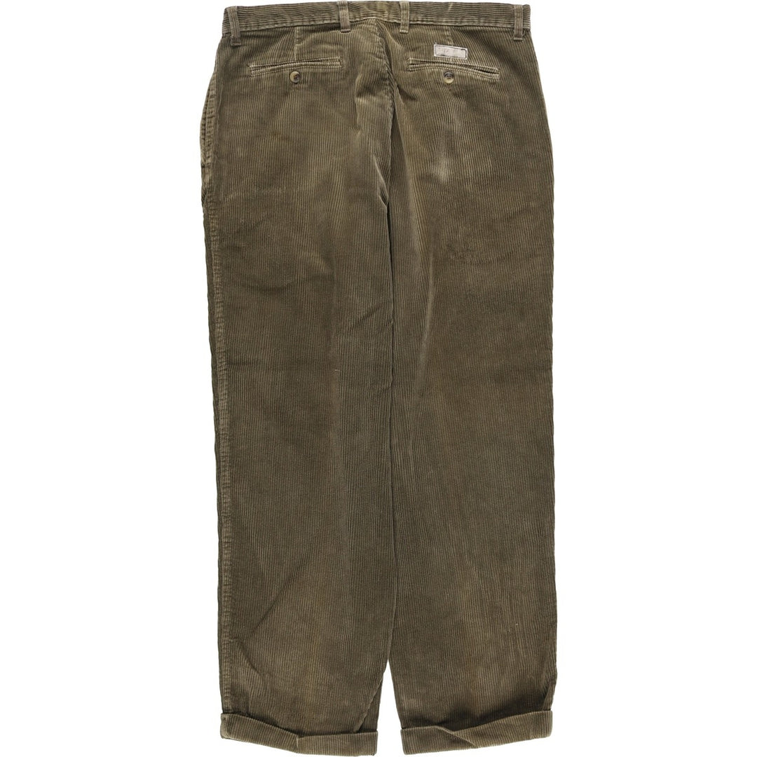 Ralph Lauren Chaps Two-pleat Corduroy Pants Men's Size 36 cotton Khaki type Vintage Second Hand