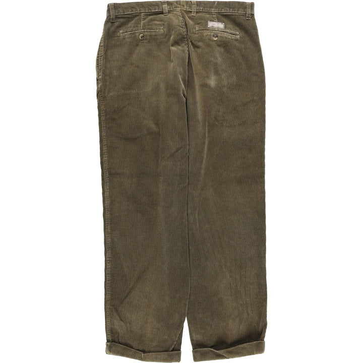 Ralph Lauren Chaps Two-pleat Corduroy Pants Men's Size 36 cotton Khaki type Vintage Second Hand