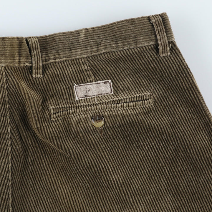 Ralph Lauren Chaps Two-pleat Corduroy Pants Men's Size 36 cotton Khaki type Vintage Second Hand