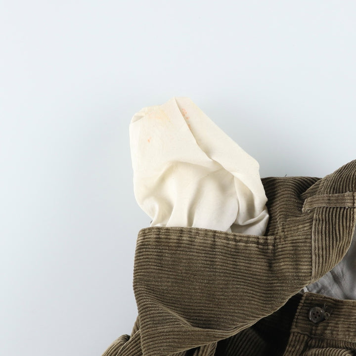 Ralph Lauren Chaps Two-pleat Corduroy Pants Men's Size 36 cotton Khaki type Vintage Second Hand