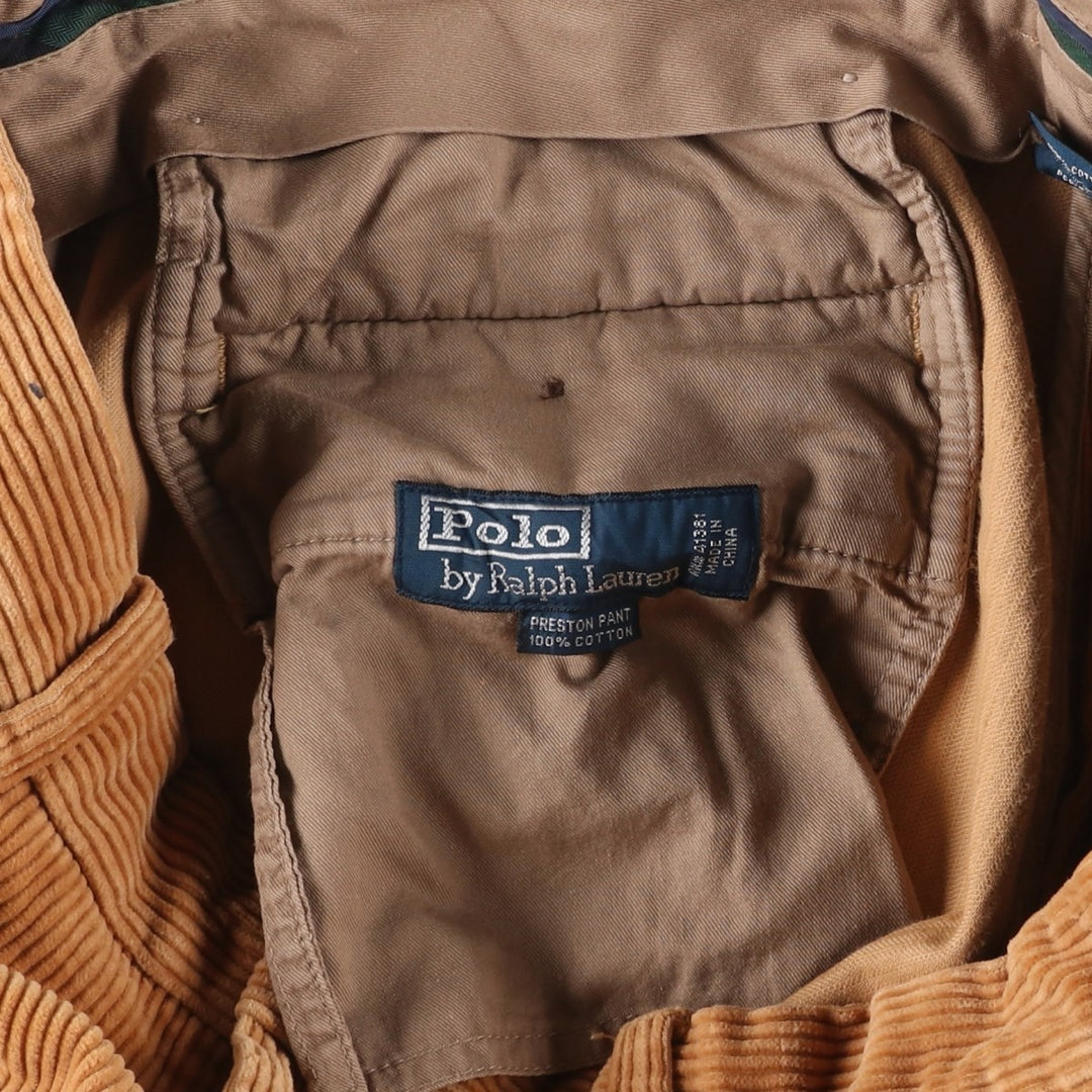 Ralph Lauren POLO by Ralph Lauren PRESTON PANT corduroy pants, men's size W36 cotton brown type Vintage Second Hand