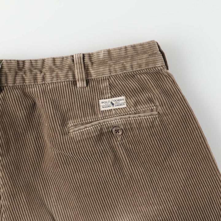 Ralph Lauren Polo Ralph Lauren Two-pleat Corduroy Pants Men's Size W38 cotton Beige type Vintage Second Hand